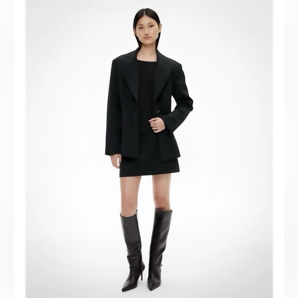 Tibi Wool Fold Over Mini Skirt